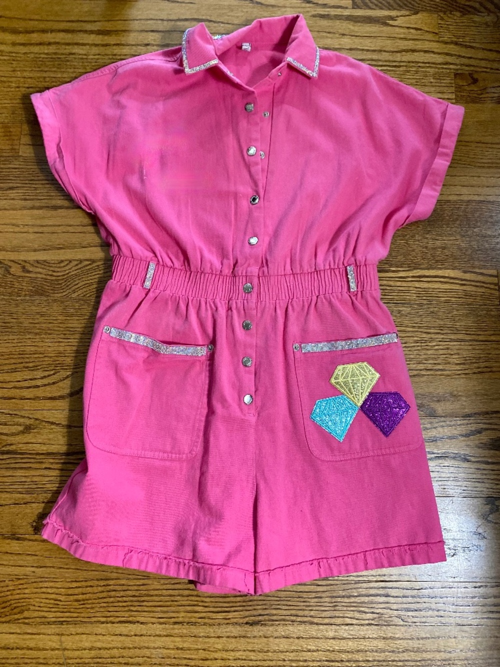 Women's Pink Romper Suit. Chouyatou Beach Wear. Party Pants.